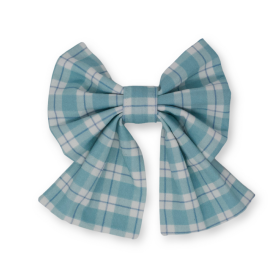 Seaside Plaid Sailor Dog Bow