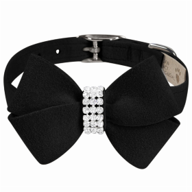 Susan Lanci Designs Nouveau Bow Collar (Color: Black, size: small)