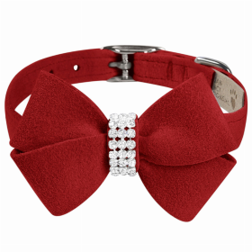 Susan Lanci Designs Nouveau Bow Collar (Color: Red, size: XS)