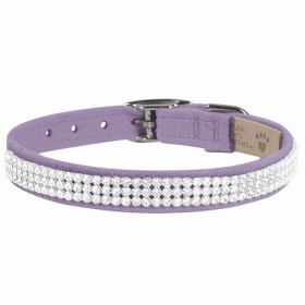 Susan Lanci Designs 3 Row Giltmore Crystals Collar (Color: French Lavender, size: XS)