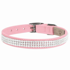 Susan Lanci Designs 3 Row Giltmore Crystals Collar (Color: Puppy Pink, size: large)