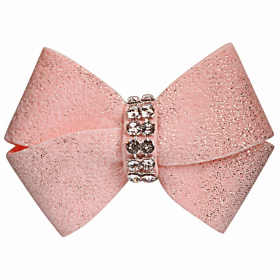 Susan Lanci Designs Glitzerati Nouveau Bow Hair Bow (Color: Puppy Pink Glitzerati, size: small)