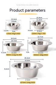 Pet Slow Food Stainless Steel Bowl And Tableware (Option: S-Stainless Steel)