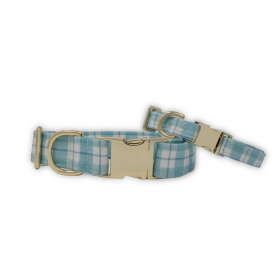 Seaside Plaid Classic Dog Collar (size: S)