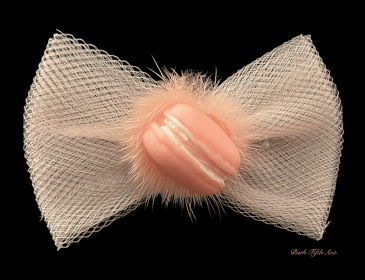 Macaroon Tulle Dog Hair Bows (Color: Pink)