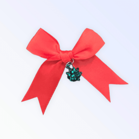 Gift Wrap Hair Bows (Color: Red)