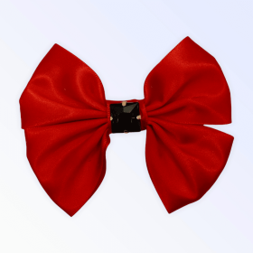 Glass Diamond Rhinestone Bow- Short (Color: Red)