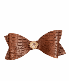 Leatherette Bling Bows (Color: DARK BROWN)