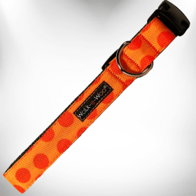 Polka Dot Dog - Monotone Collars (Color: Orange, size: L 1" width fits 14-25" neck)