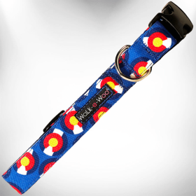 Colorado and Texas Dog Collars (Color: Colorado Blue, size: S 3/4" width fits 10-14" neck)