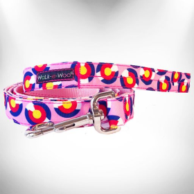 Colorado and Texas Dog Leads (Color: Colorado Pink, size: REGULAR Lead 1" width- 5' length)