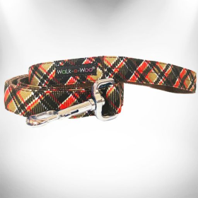 Plaid Dog Leads (Color: Gatsby, size: REGULAR Lead 1" width- 5' length)