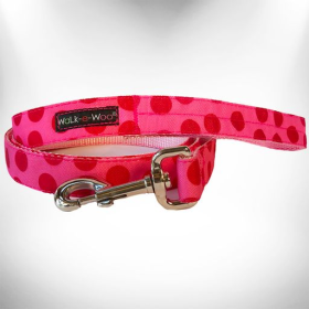 Polka Dot Dog - Monotone Leads (Color: Pink, size: THIN Lead 5/8" width- 5' length)