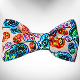 Tattoo Dog Bow Tie (Color: Day of the Dead)