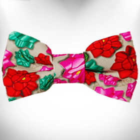 Doggie Bow Tie Design (Color: Mayan Flowers, size: Large 5"x 2.5")