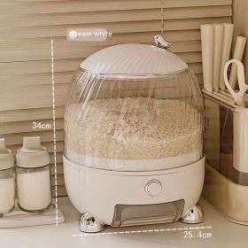 New Kitchen Rice Bucket Household Insect-proof Moisture-proof Seal (Option: Cream White)