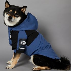 Windproof And Rainproof Large Dog Raincoat Pet Shell Jacket (Option: Denim Blue Shell Jacket-S)