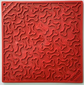 Bones Design eMat Enrichment Lick Mat (Color: Red)