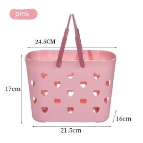 Love Bath Storage Basket (Color: Pink)