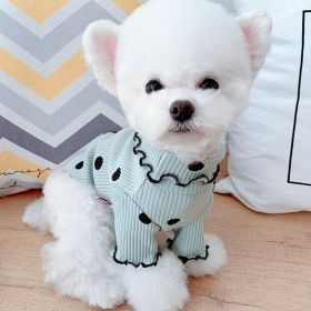 Dot turtleneck dog bottoming shirt (Color: Green)